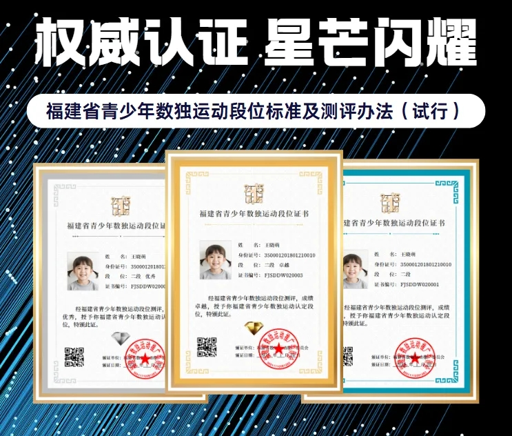 喜报|福建省青少年数独运动段位测评（福州场）通过名单公布